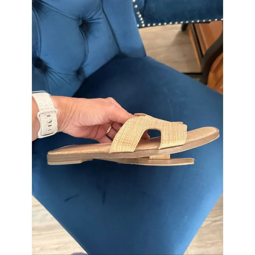 A New Day Nina Tweed Flat Slide Sandals